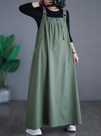 Lara - Women's Loose Fit Denim Overall Dress