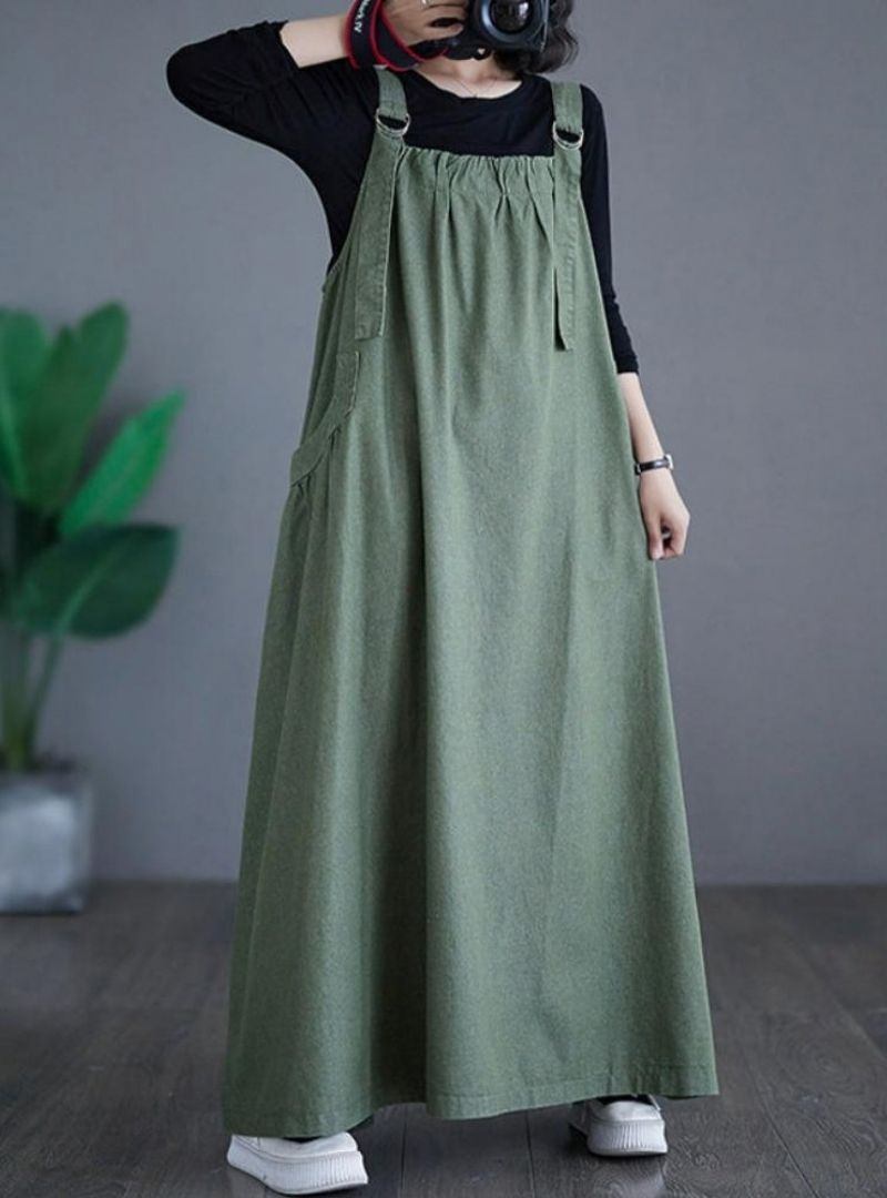 Lara - Women's Loose Fit Denim Overall Dress