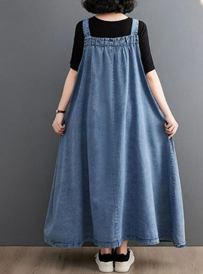 Lara - Women's Loose Fit Denim Overall Dress