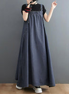 Lara - Women's Loose Fit Denim Overall Dress