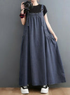 Lara - Women's Loose Fit Denim Overall Dress