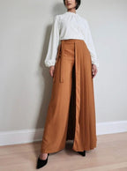 Women's Lovely Pleated Overskirt Pants Set
