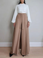 Women's Lovely Pleated Overskirt Pants Set