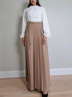 Women's Lovely Pleated Overskirt Pants Set