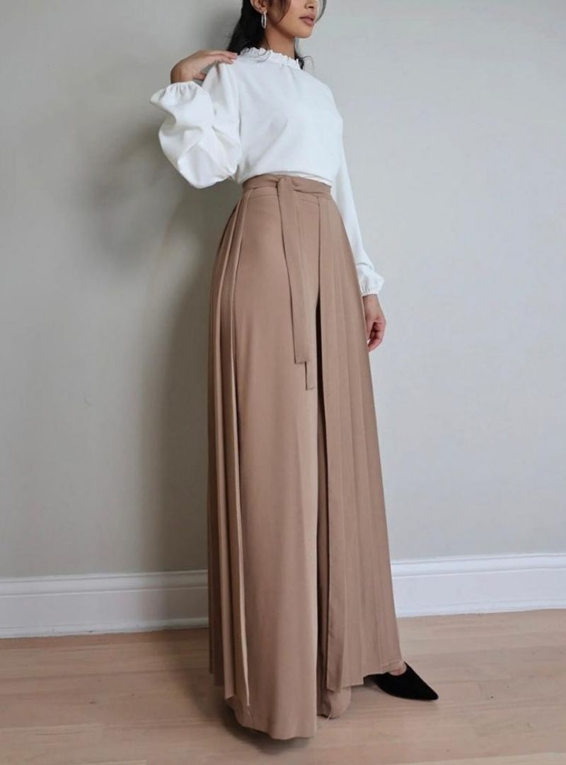 Women's Lovely Pleated Overskirt Pants Set