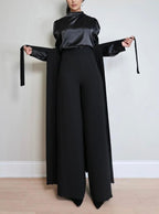 Women's Lovely Pleated Overskirt Pants Set