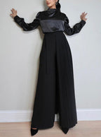 Women's Lovely Pleated Overskirt Pants Set