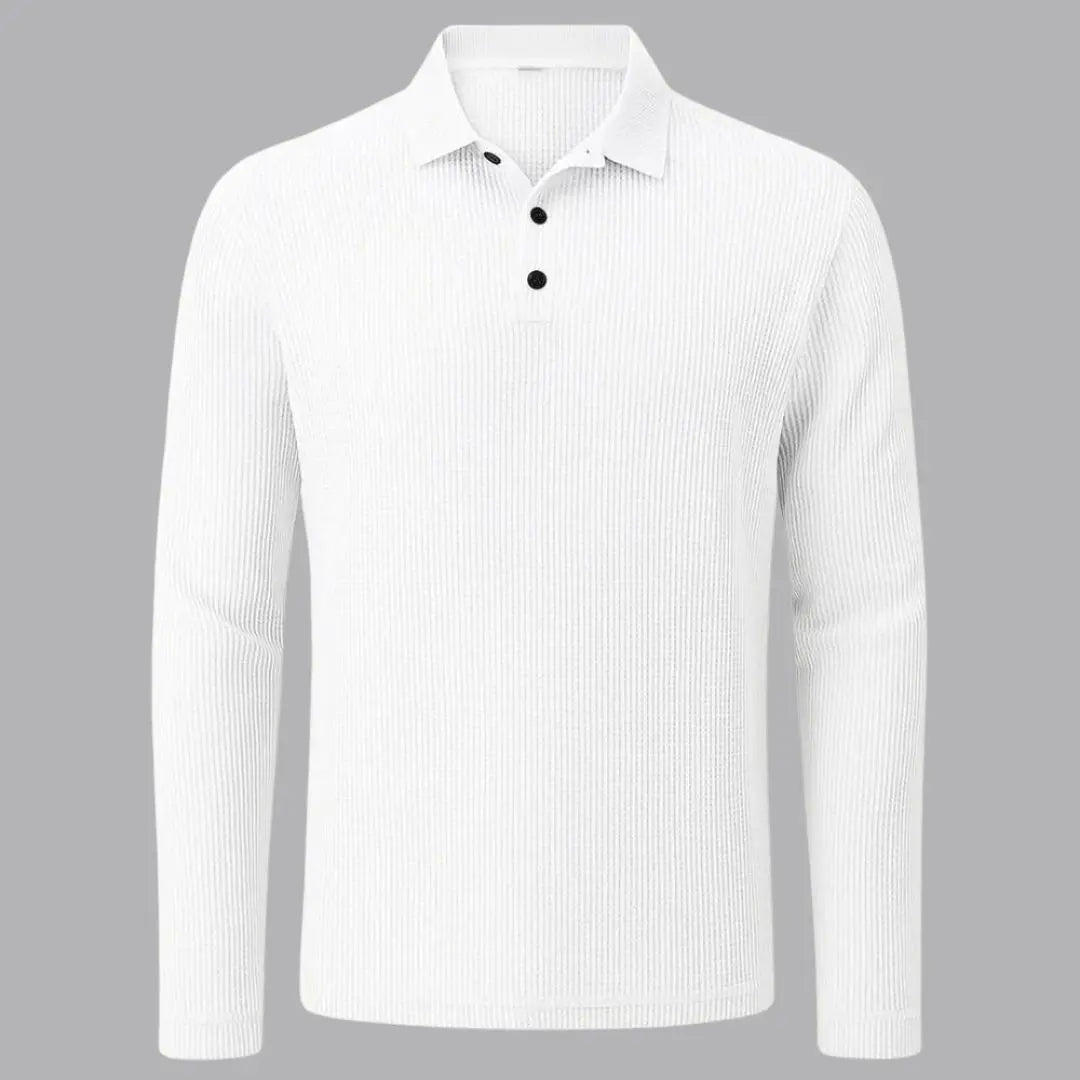 Lusso - Men's Ultra Comfortable Long Sleeve Polo Shirt