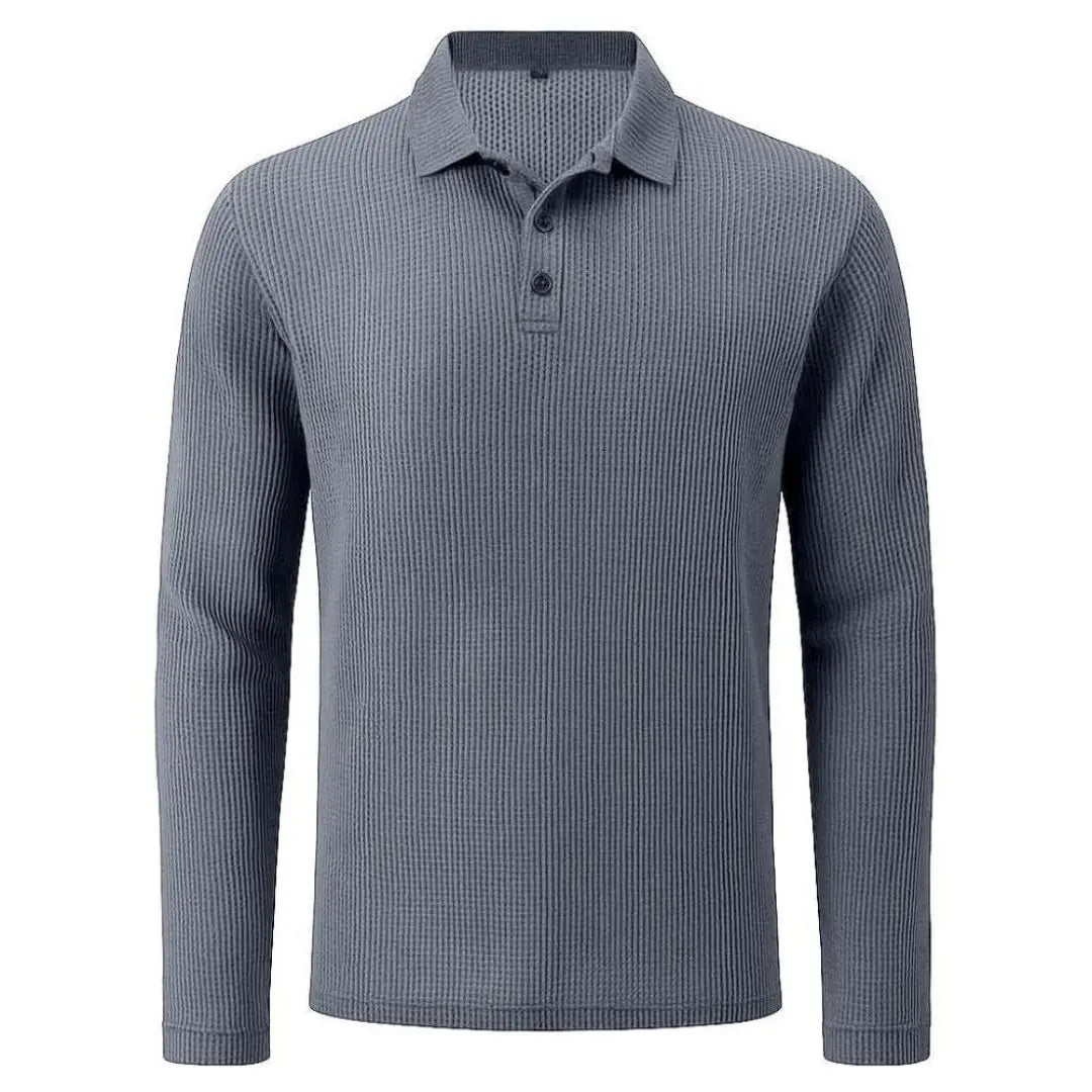 Lusso - Men's Ultra Comfortable Long Sleeve Polo Shirt
