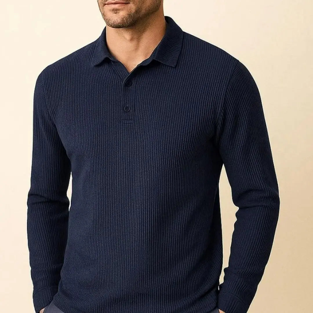 Lusso - Men's Ultra Comfortable Long Sleeve Polo Shirt