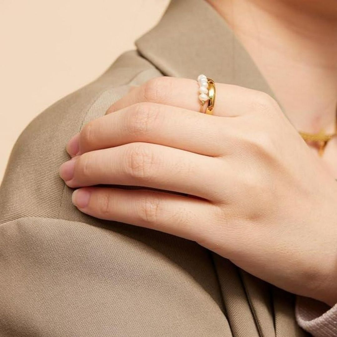 Avaria Magnolia Freshwater Pearl Gold Women's Ring