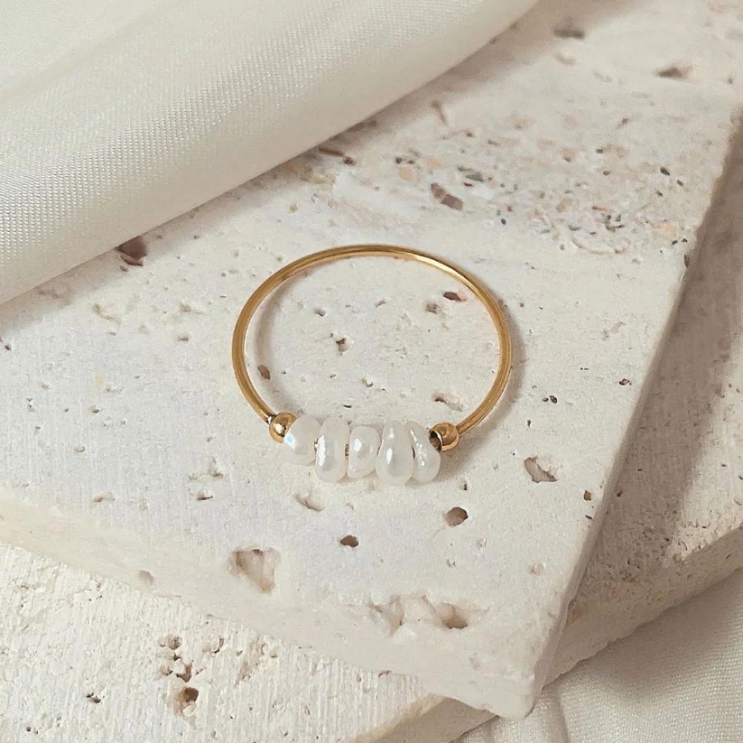 Avaria Magnolia Freshwater Pearl Gold Women's Ring
