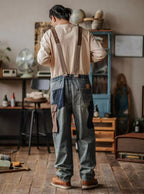 Contrast Denim Overalls