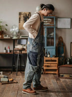 Contrast Denim Overalls