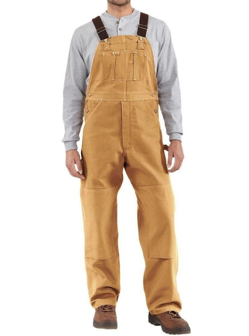Men's Duck Bib Overalls Canvas Workwear Dungarees
