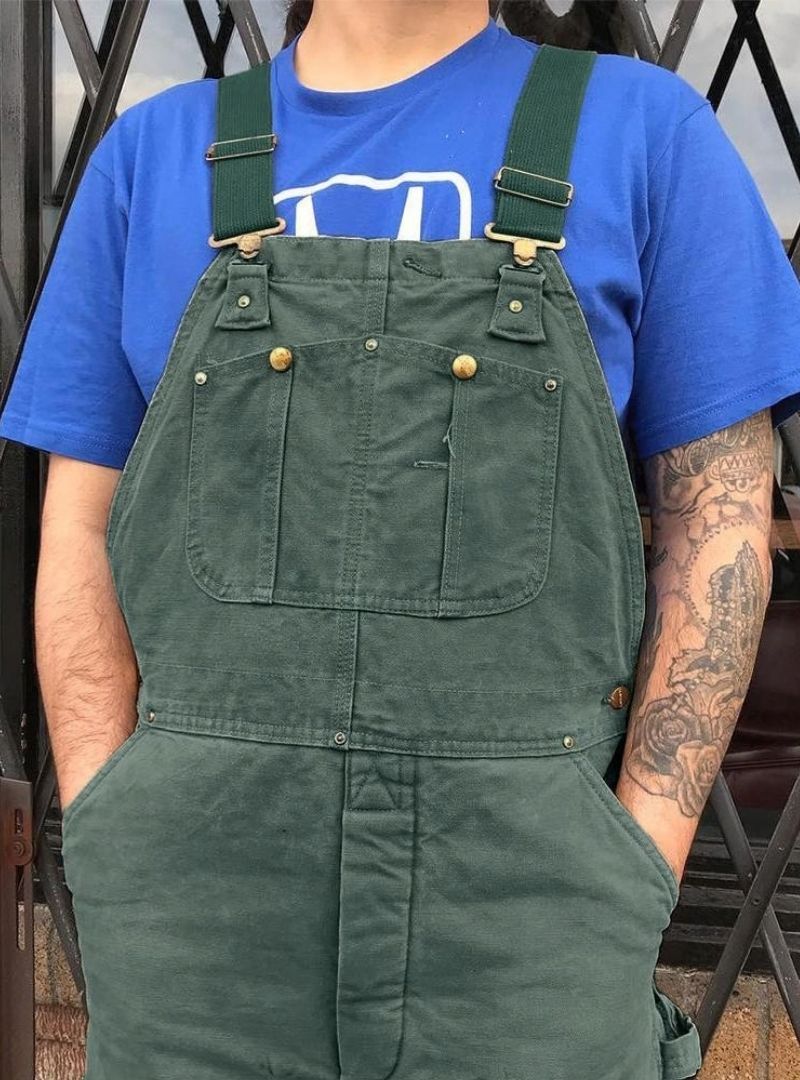 Men's Duck Bib Overalls Canvas Workwear Dungarees