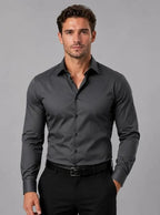 Georgia - Men's Slim Fit Dress Shirt – Long Sleeve Smart Formal Shirt