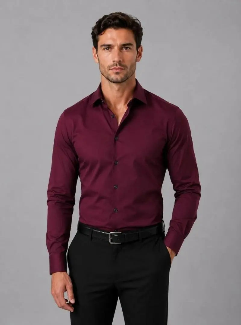 Georgia - Men's Slim Fit Dress Shirt – Long Sleeve Smart Formal Shirt