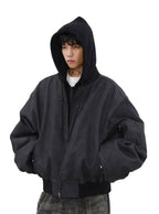 Mrnearly Men's Vintage Faded Bomber Jacket - Harajuku Street Wear