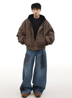 Mrnearly Men's Vintage Faded Bomber Jacket - Harajuku Street Wear