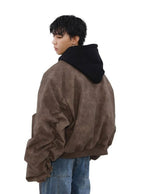 Mrnearly Men's Vintage Faded Bomber Jacket - Harajuku Street Wear