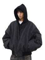 Mrnearly Men's Vintage Faded Bomber Jacket - Harajuku Street Wear