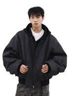 Mrnearly Men's Vintage Faded Bomber Jacket - Harajuku Street Wear