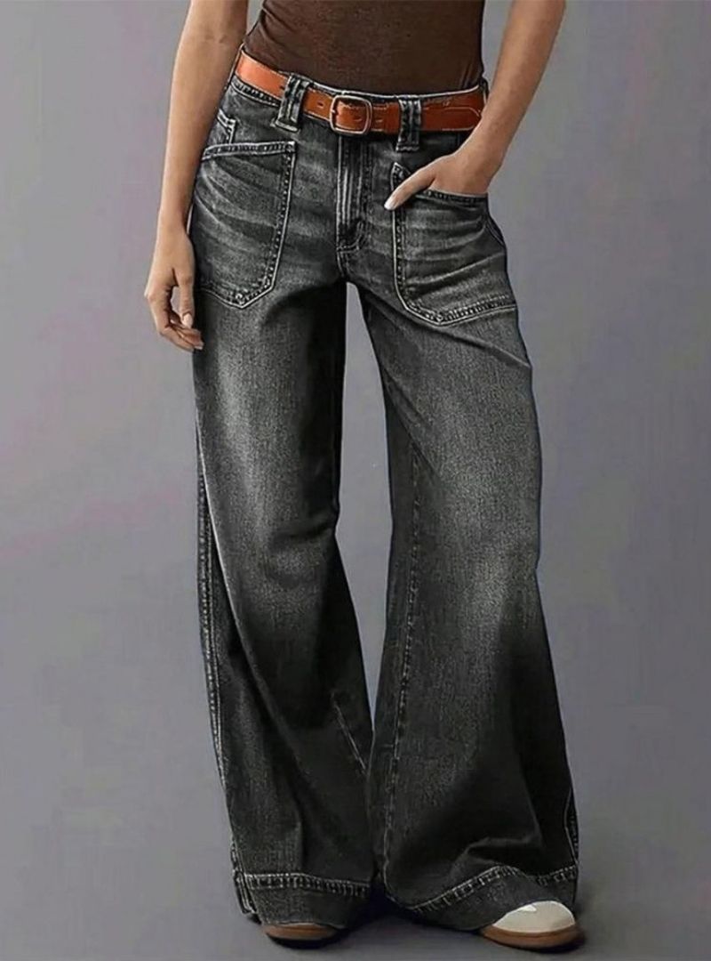 Women's Relaxed Fit Wide Leg Denim Jeans