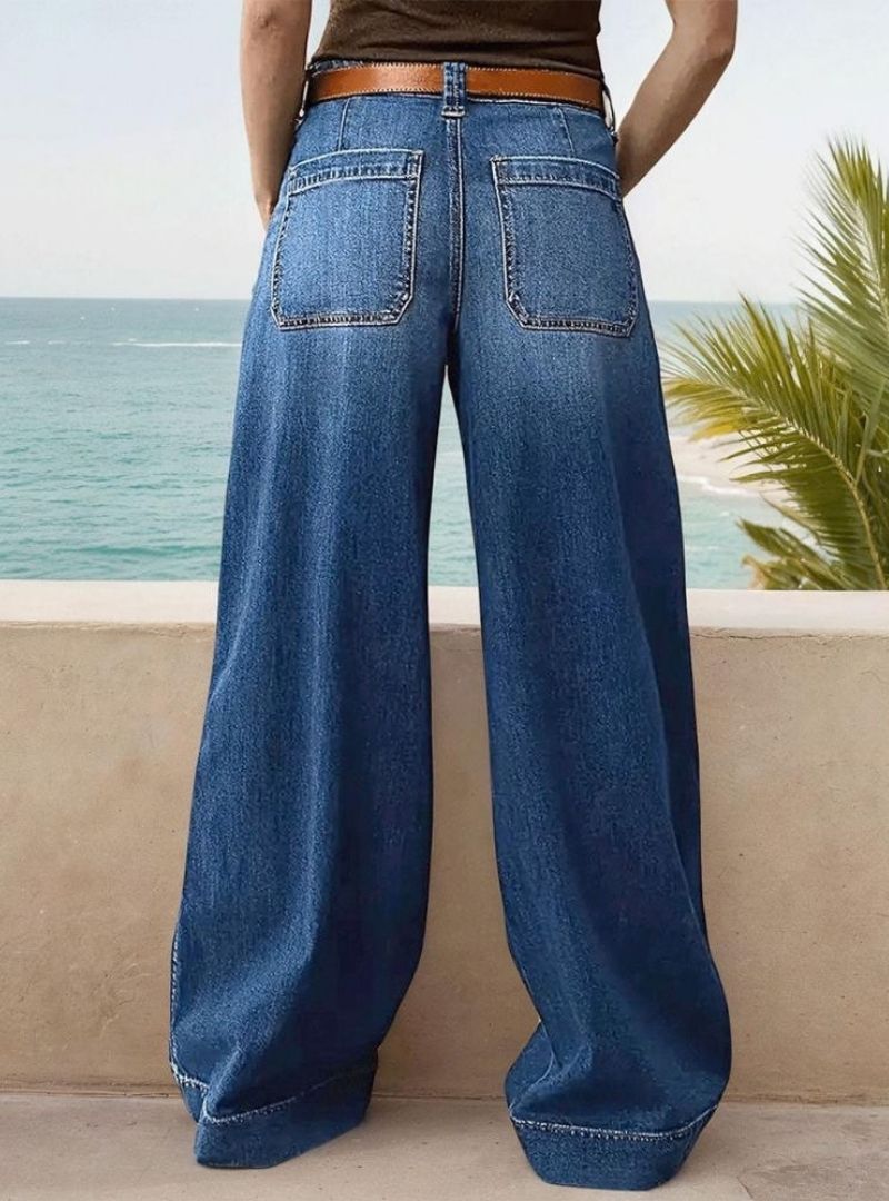 Women's Relaxed Fit Wide Leg Denim Jeans