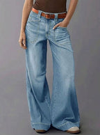 Women's Relaxed Fit Wide Leg Denim Jeans
