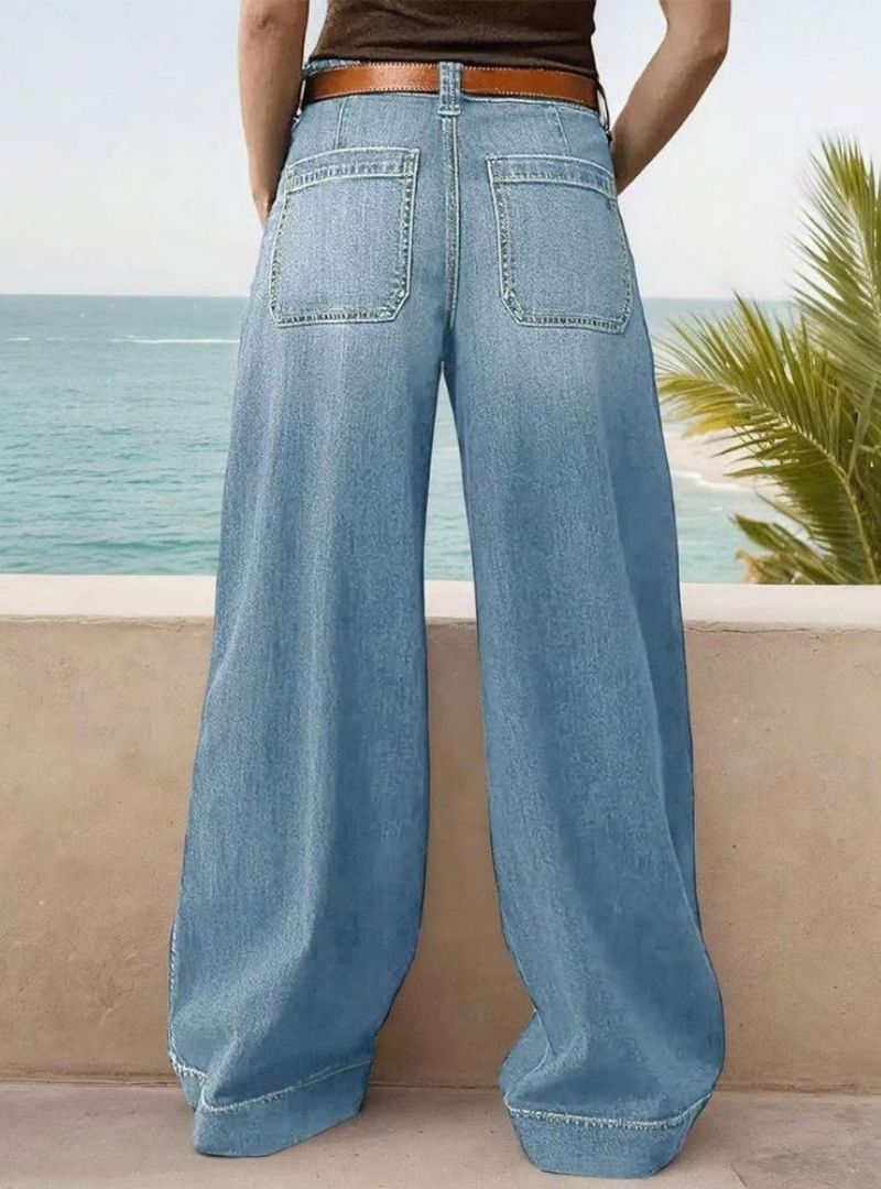 Women's Relaxed Fit Wide Leg Denim Jeans