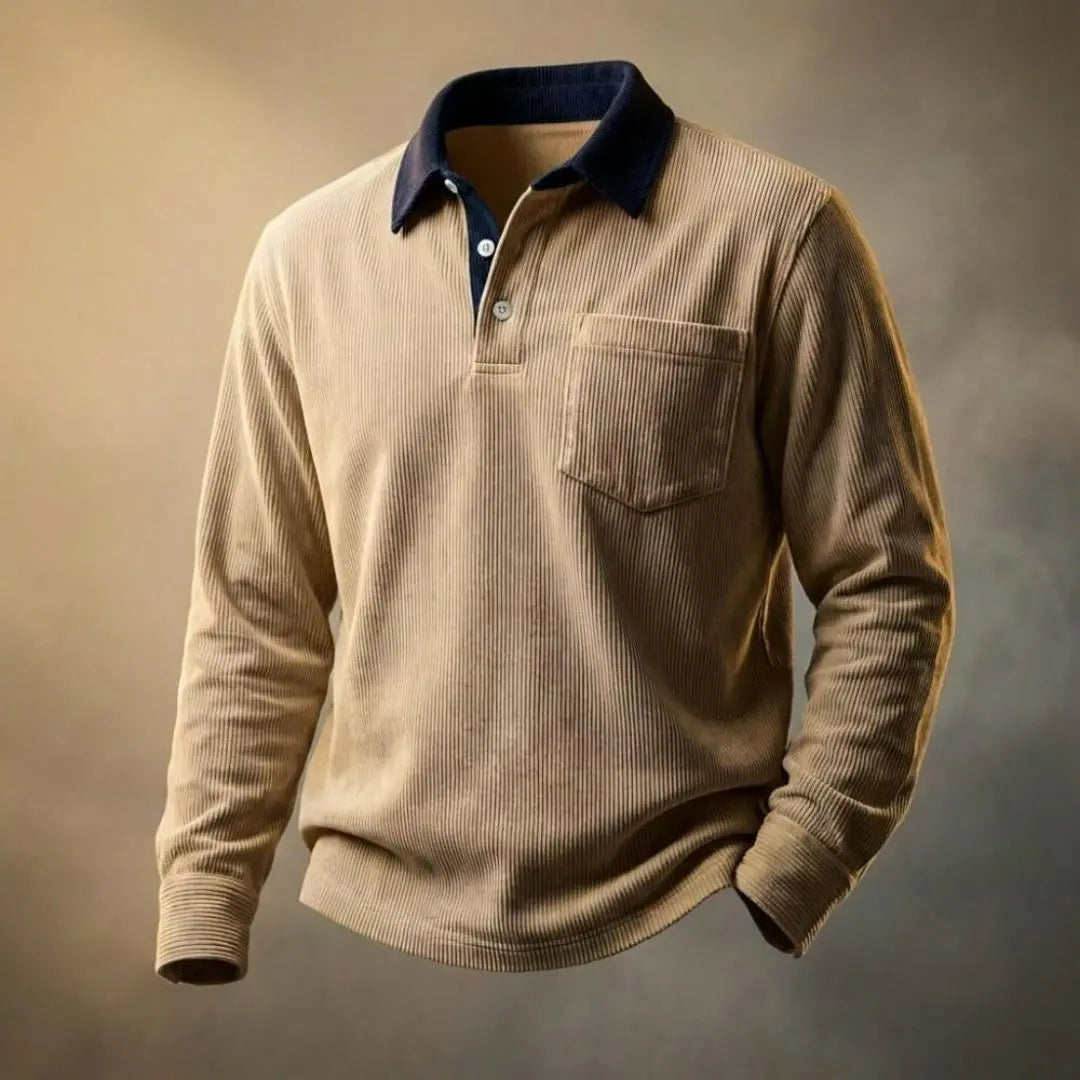 Scott Corduroy Men's Long Sleeve Polo