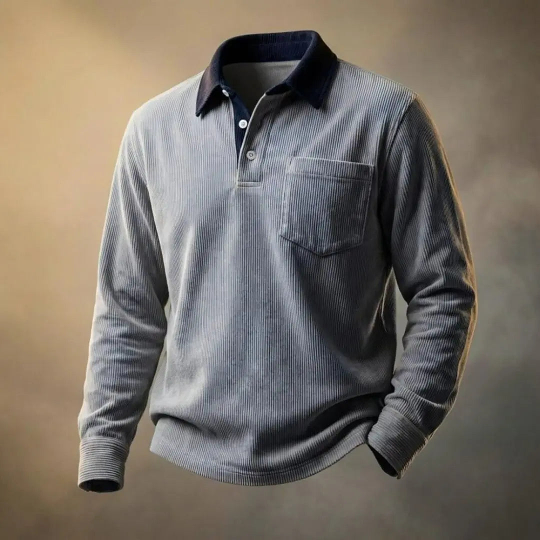 Scott Corduroy Men's Long Sleeve Polo
