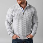 Men's Verona Cable Knit Half-Zip Sweater