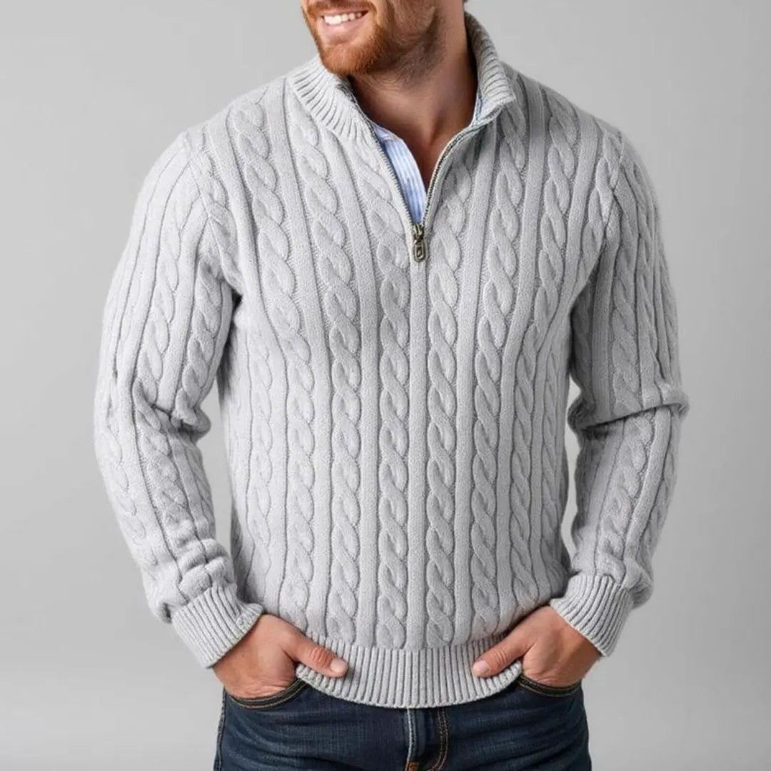 Men's Verona Cable Knit Half-Zip Sweater