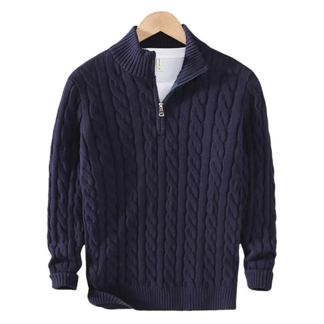Men's Verona Cable Knit Half-Zip Sweater