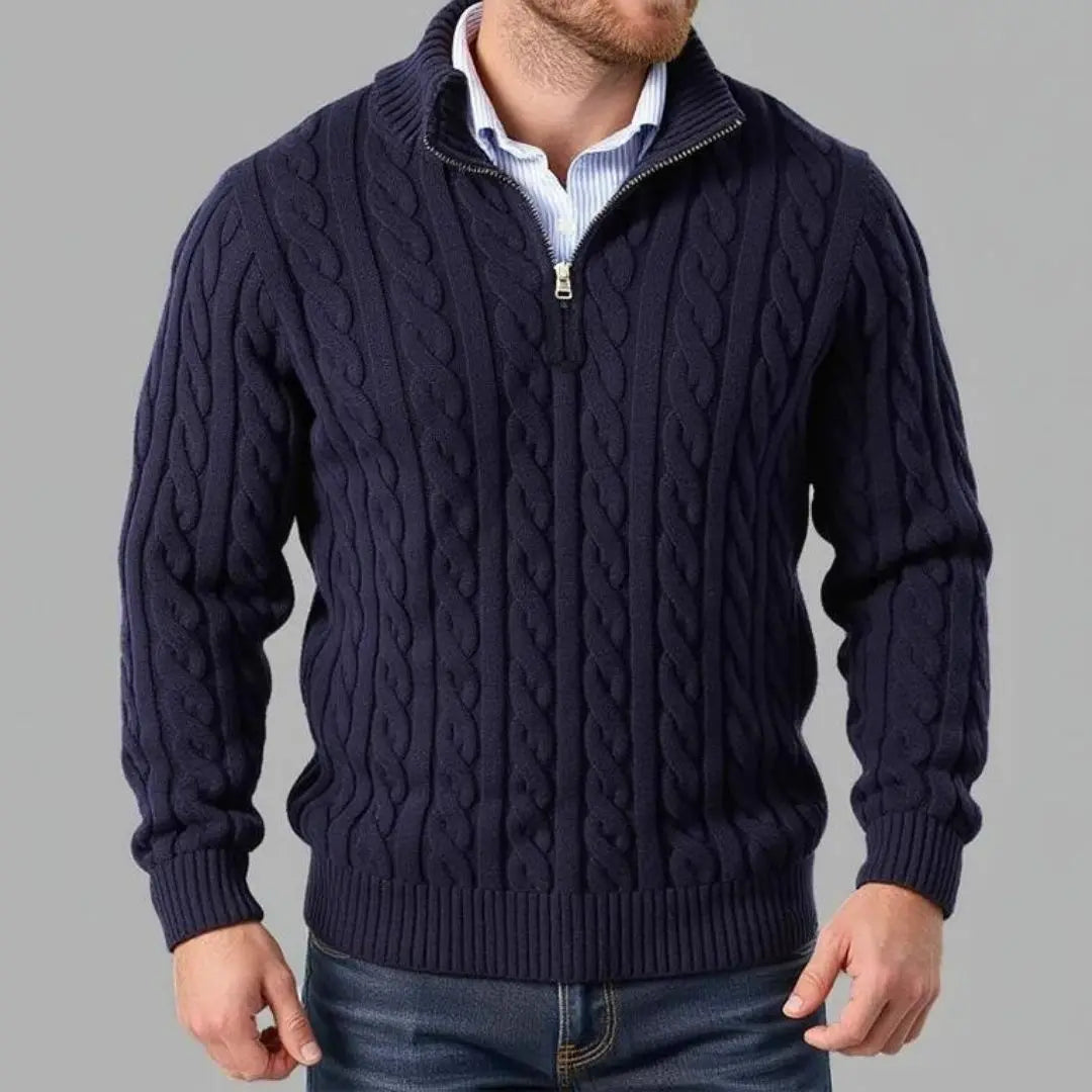 Men's Verona Cable Knit Half-Zip Sweater