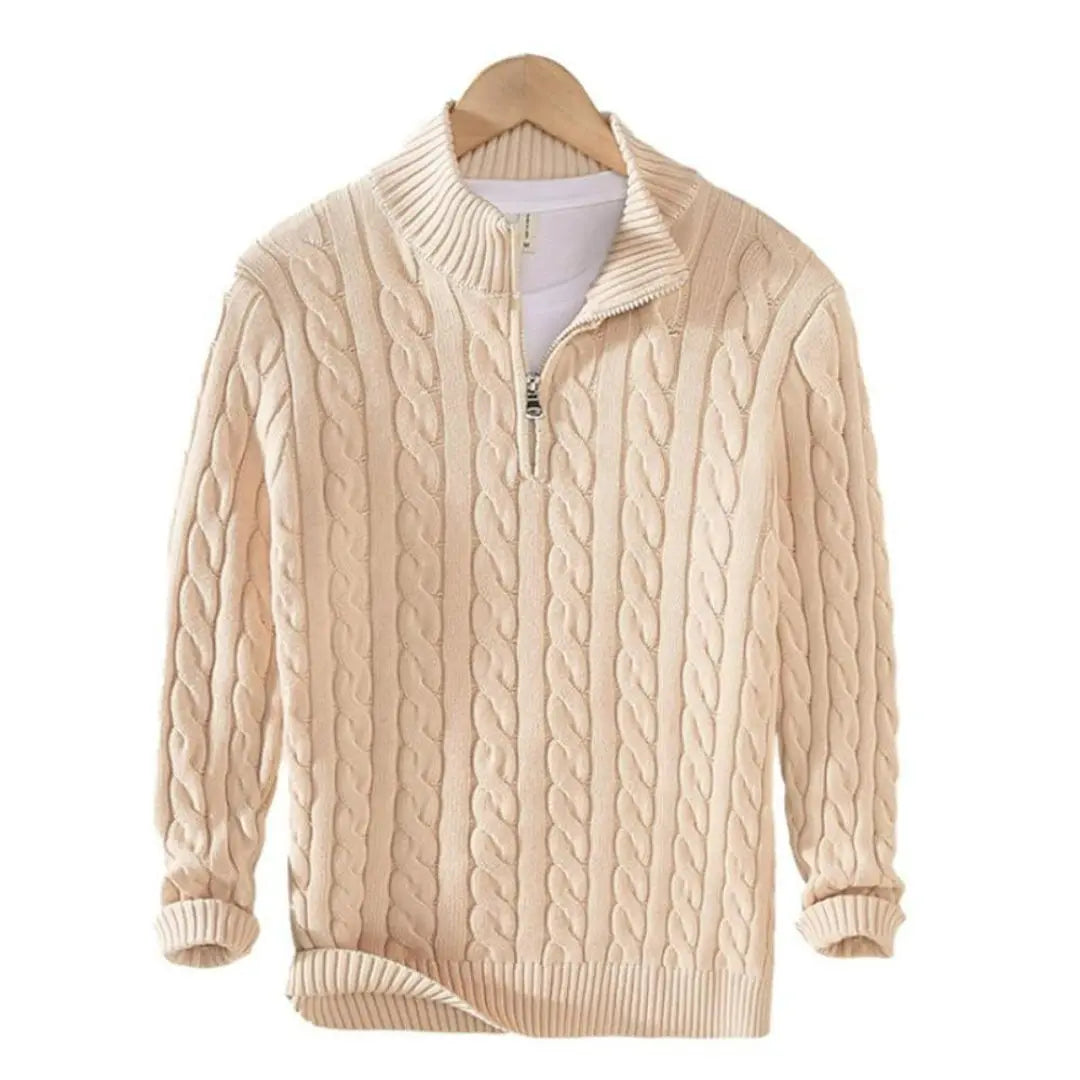 Men's Verona Cable Knit Half-Zip Sweater