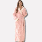 Women's Thick Hooded Flannel Bathrobe