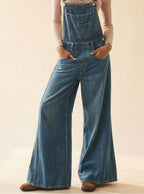 Women's Wide-Leg Denim Overalls