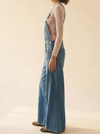 Women's Wide-Leg Denim Overalls
