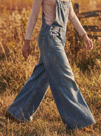 Women's Wide-Leg Denim Overalls