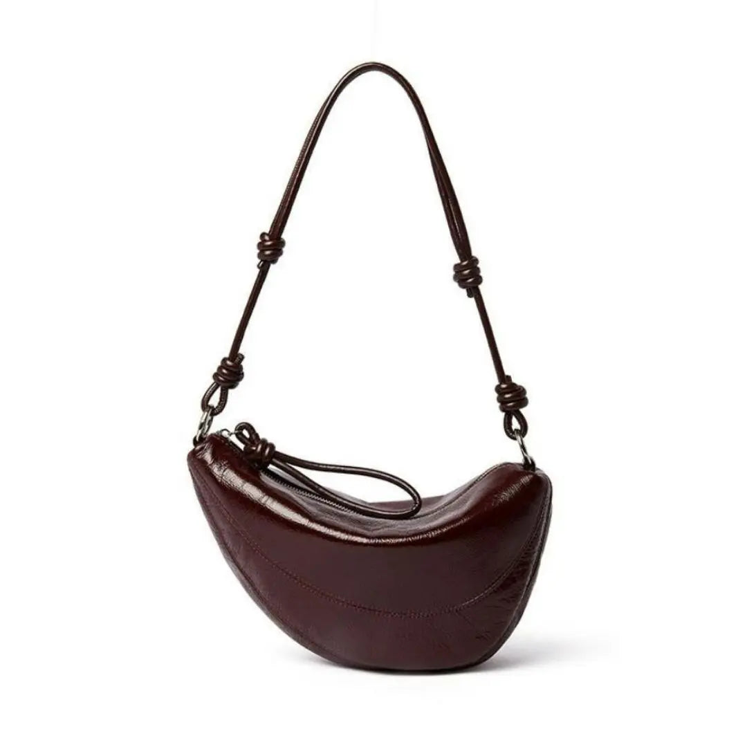 Women's Genuine Leather Dumpling Saddle Bag