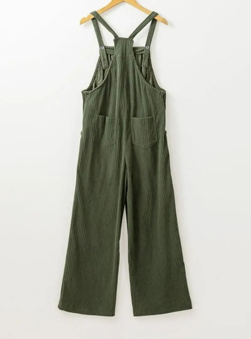 Women's Cozy Corduroy Loose Fit Overalls