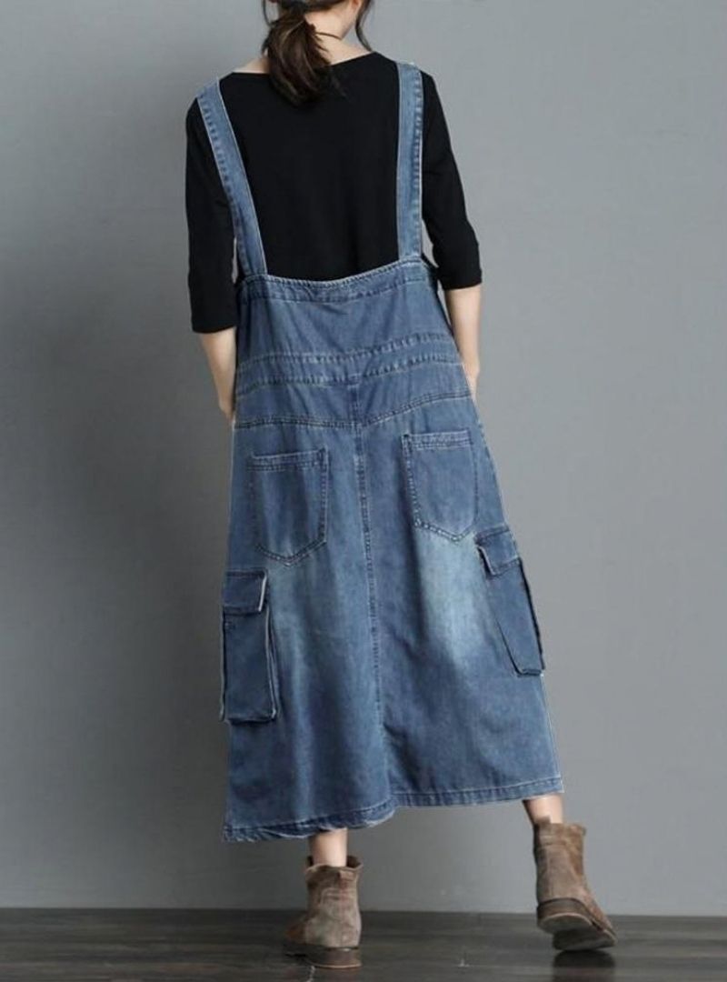 Women's Loose Fit Denim Overall Dress