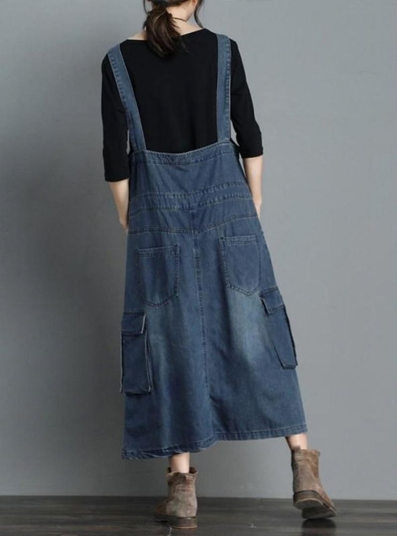 Women's Loose Fit Denim Overall Dress
