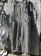 Women's Striped Wide Leg Overalls
