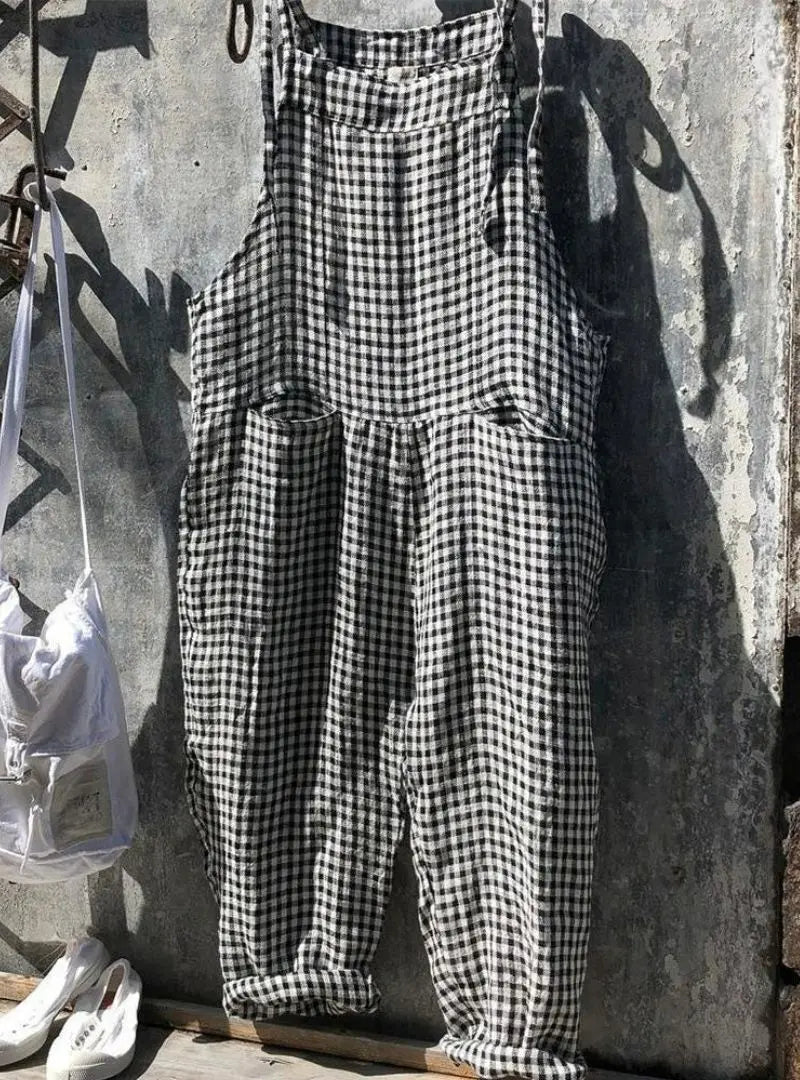 Women's Striped Wide Leg Overalls